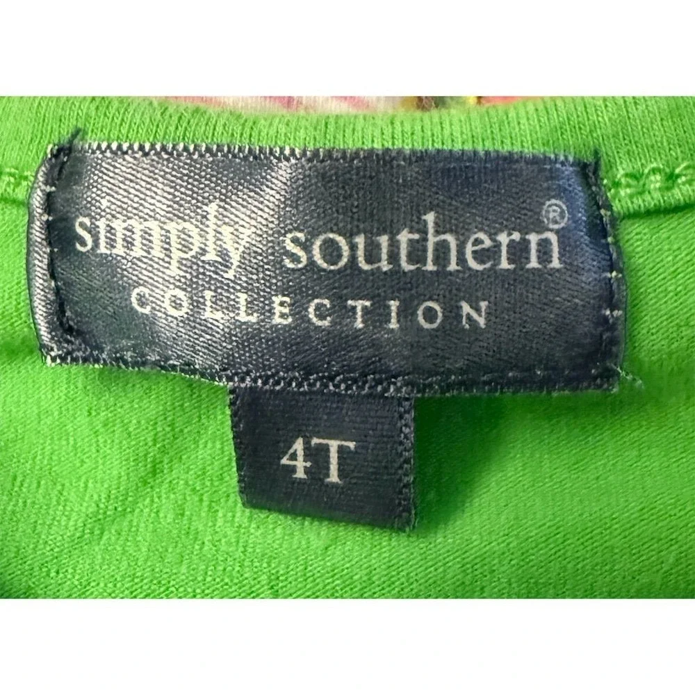 Simply Southern Girls' 4T Palm Tree Hammock Knee Length Dress vacation‎ cruise